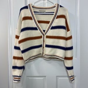 Urban Outfitters UO Aiden Striped Button-Down Cardigan Medium